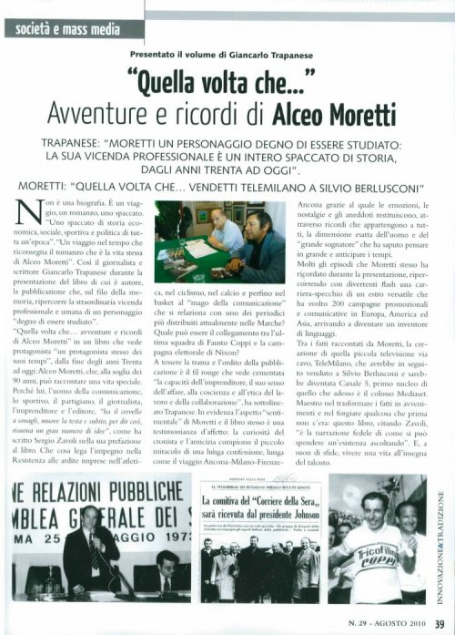 Innovazione e tradizione - Quella volta che. . .avventure e ricordi di Alceo Moretti